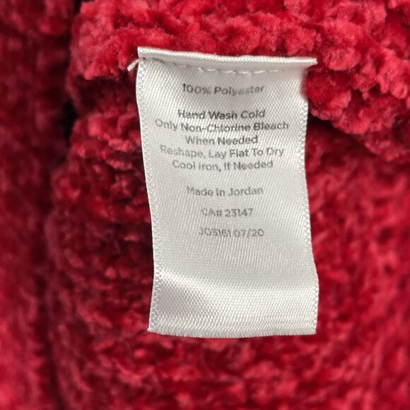 Talbots Chenille Sweater Womens Small Red Ribbed Pullover Winter - Picture 3 of 7